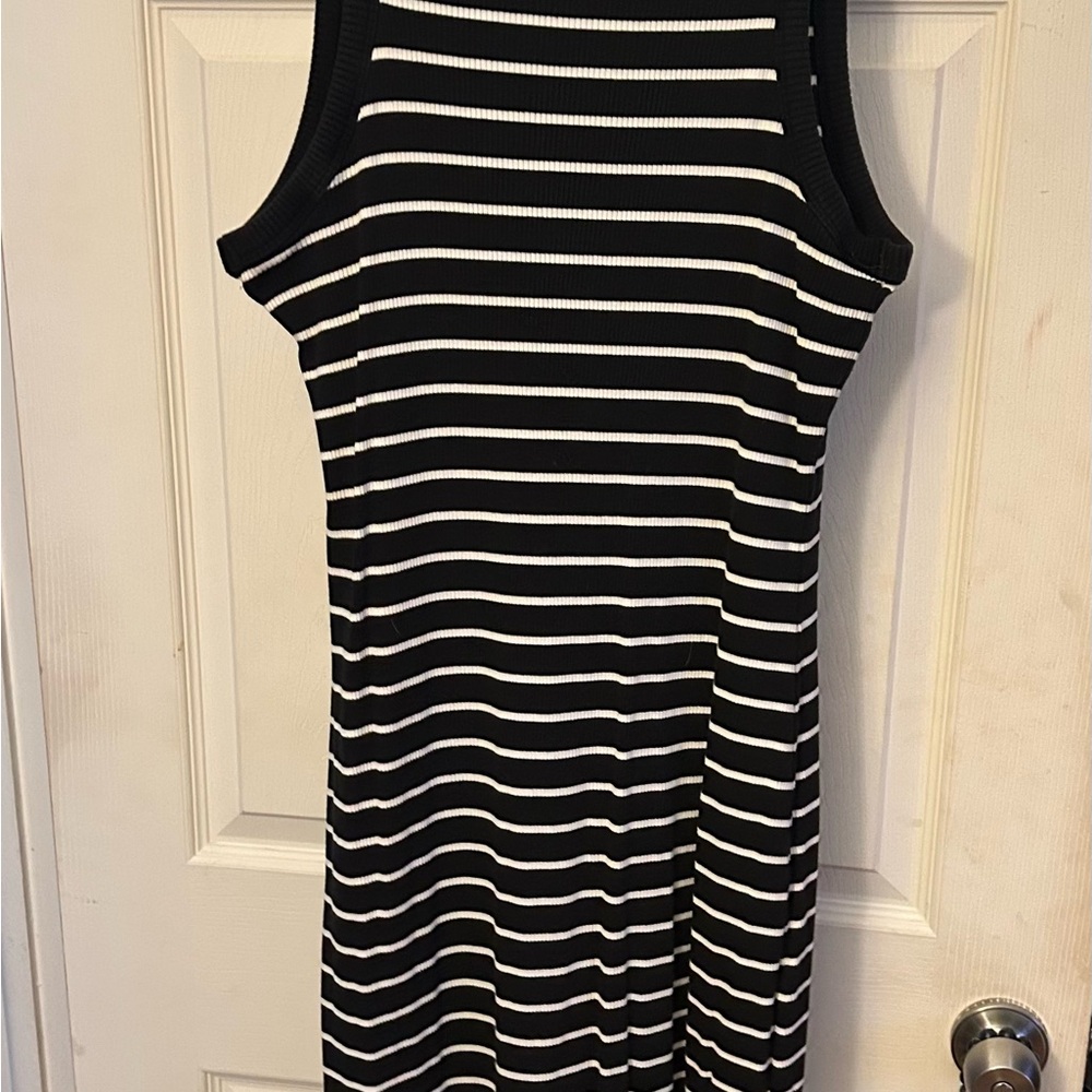 Black and White Striped Dress